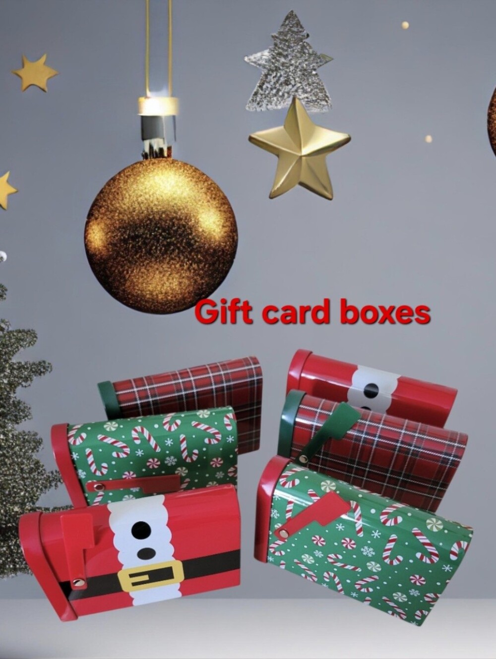 Christmas Gift Card Metal Boxes Choose One